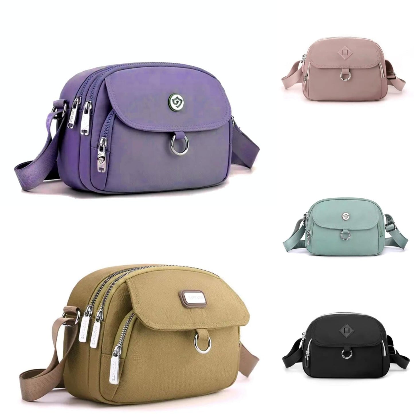 New *3 Zippers* Crossbody Cellphone Bags